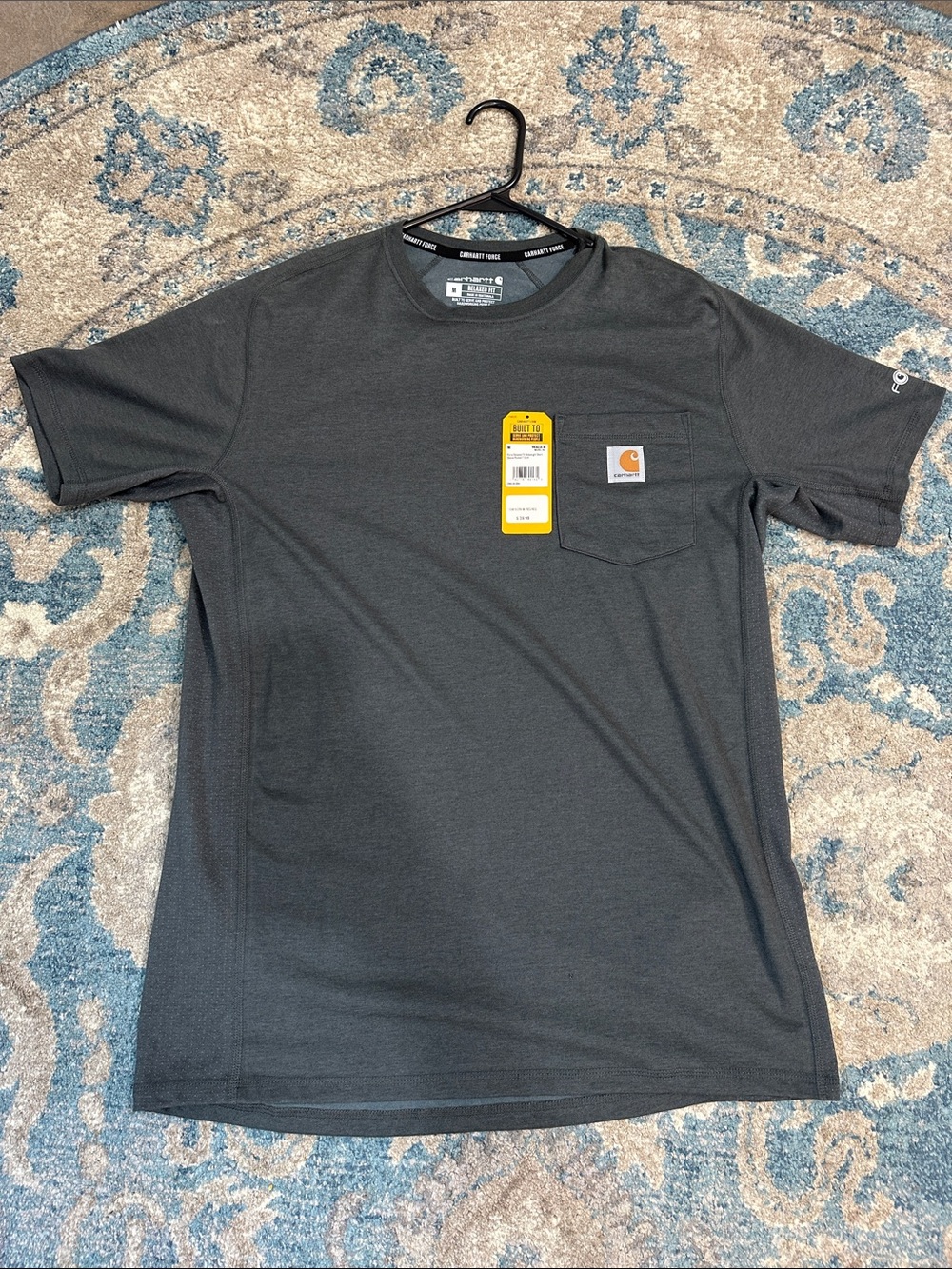 Carhartt Force Men's Short Sleeve Pocket Tee — Charcoal Gray